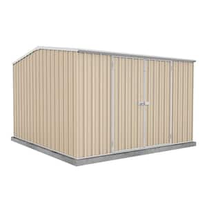 Premier 10 ft. W x 10 ft. D x 7 ft. H Metal Storage Shed with SNAPTiTE Assembly in Classic Cream 97 sq. ft.