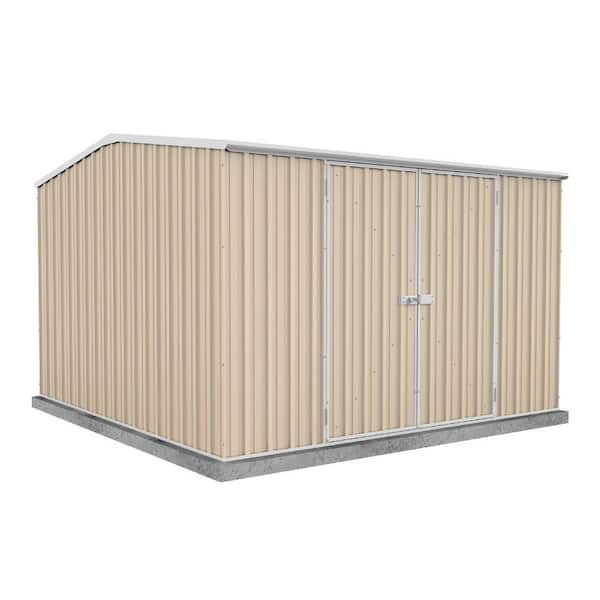 Premier 10 ft. W x 10 ft. D x 7 ft. H Metal Storage Shed with SNAPTiTE Assembly in Classic Cream 97 sq. ft.