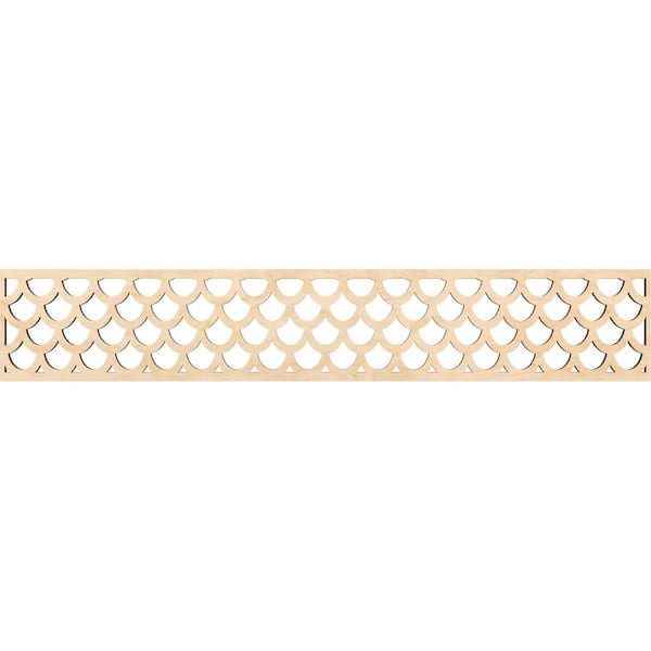 Ekena Millwork Hudson Fretwork 0.375 in. D x 46.625 in. W x 8 in. L Birch Wood Panel Moulding
