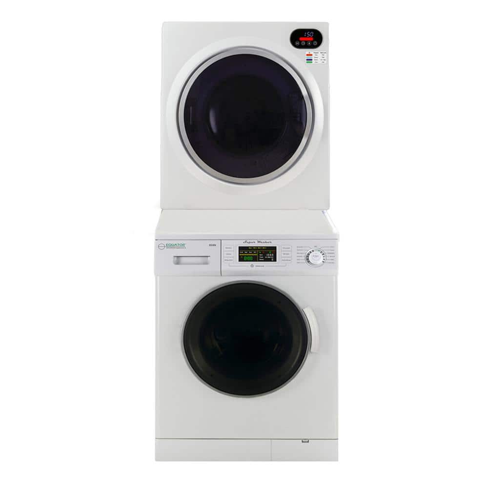 Equator 1.6 Cu. ft. 110-Volt Front Load Washer with Pet Cycle Plus 2.6 Cu. ft. Vented Digital Dryer in White