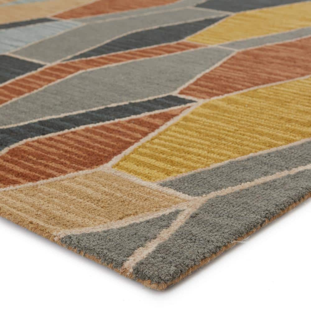 Amado 9' x 12' Gray Geometric Wool Area Rug