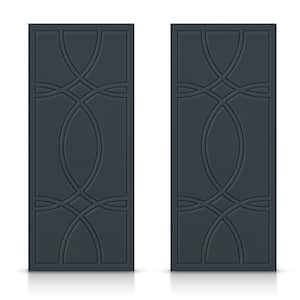 72 in. x 80 in. Hollow Core Charcoal Gray Stained Composite MDF Interior Double Closet Sliding Doors