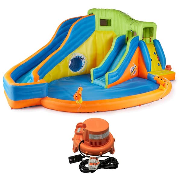 BANZAI Multi Polyester Pipeline Twist Kids Inflatable Outdoor Water Pool Aqua Park and Slides