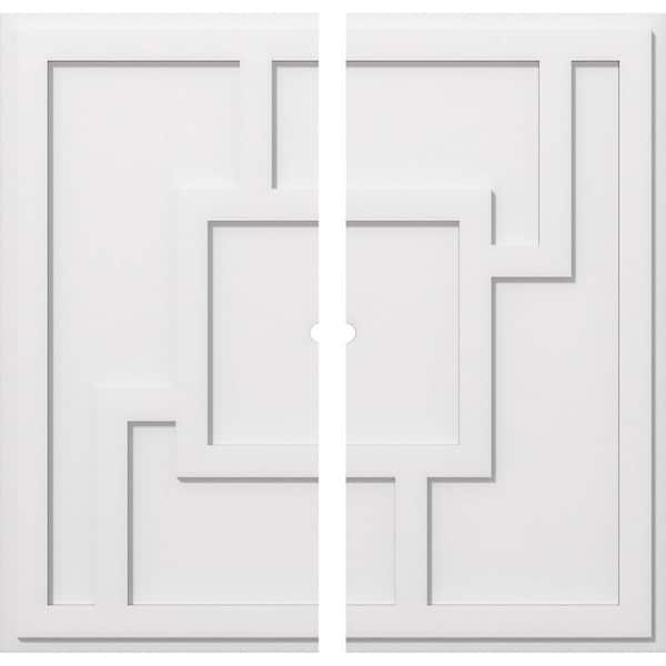 Ekena Millwork 1 in. P X 11-3/4 in. C X 34 in. OD X 1 in. ID Knox Architectural Grade PVC Contemporary Ceiling Medallion, Two Piece