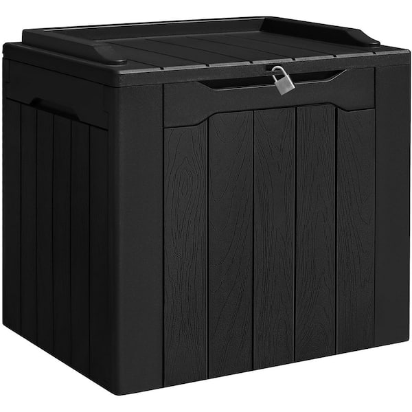 32 Gal. Lockable Resin Outdoor Deck Box for Package Delivery, Black