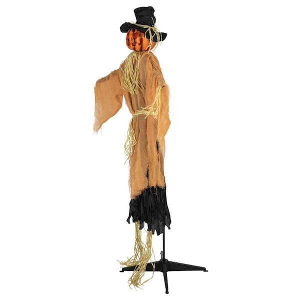 Northlight 6 ft. Pre-Lit and Animated Jack-oft.-Lantern Scarecrow