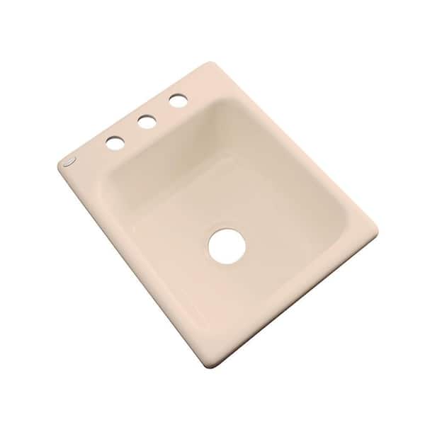 Thermocast Crisfield Pink Acrylic 17 in. 3-Hole Drop-in Bar Sink in Peach Bisque