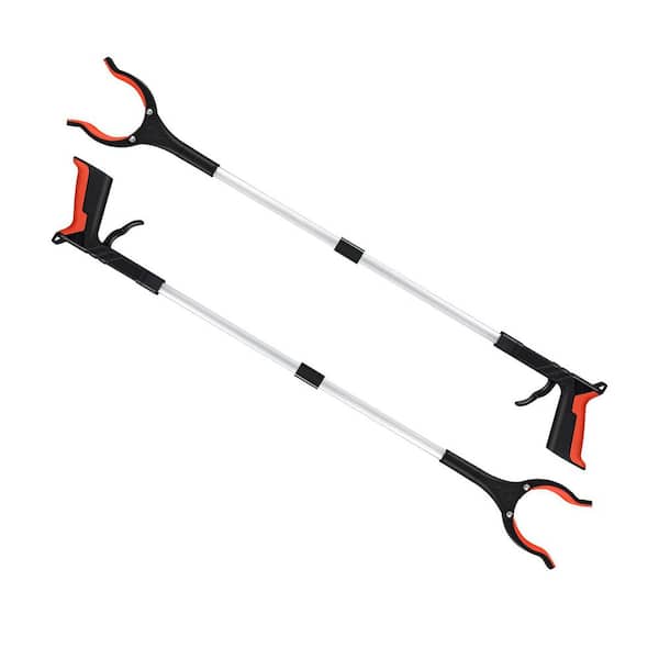 32 in. Foldable Reacher Grabber Tool with 360° Rotating Head Wide Jaw Ergonomic Handle for Litter Pick Up