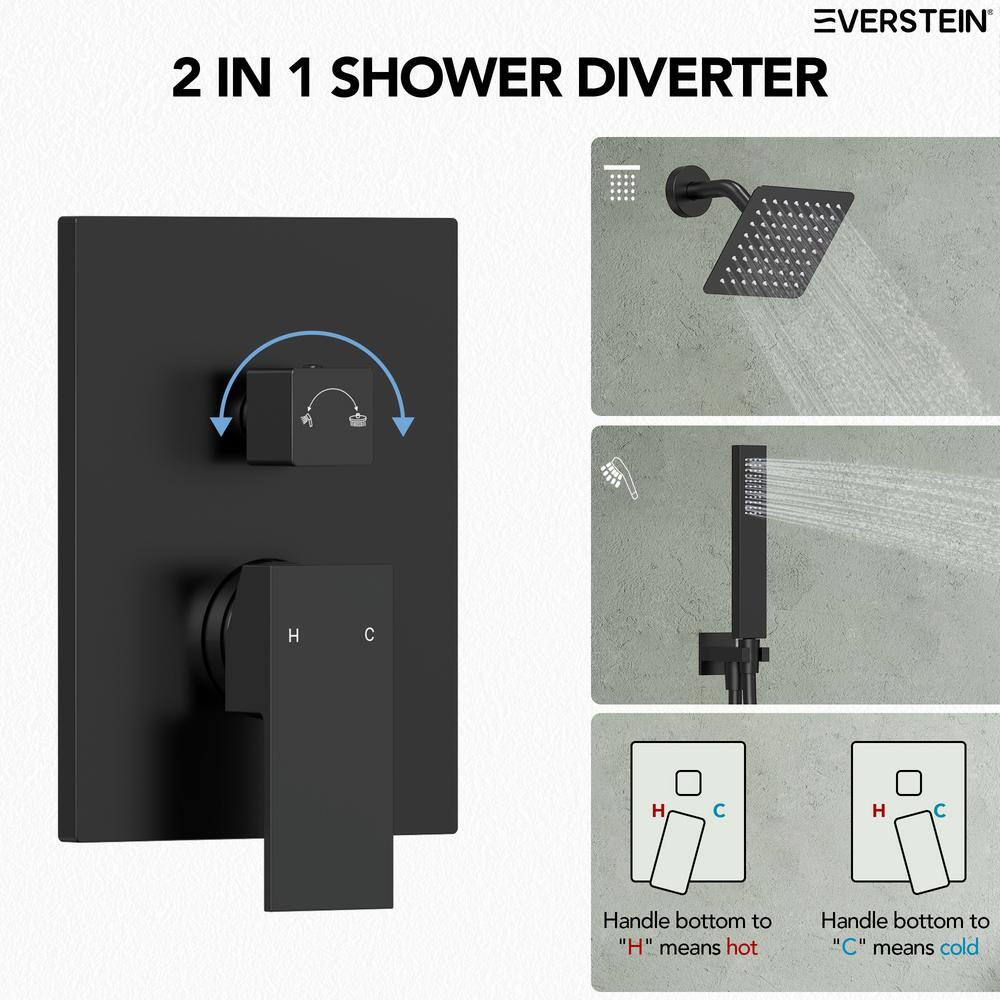 Matte Black Dual-Function Wall Mounted Shower System