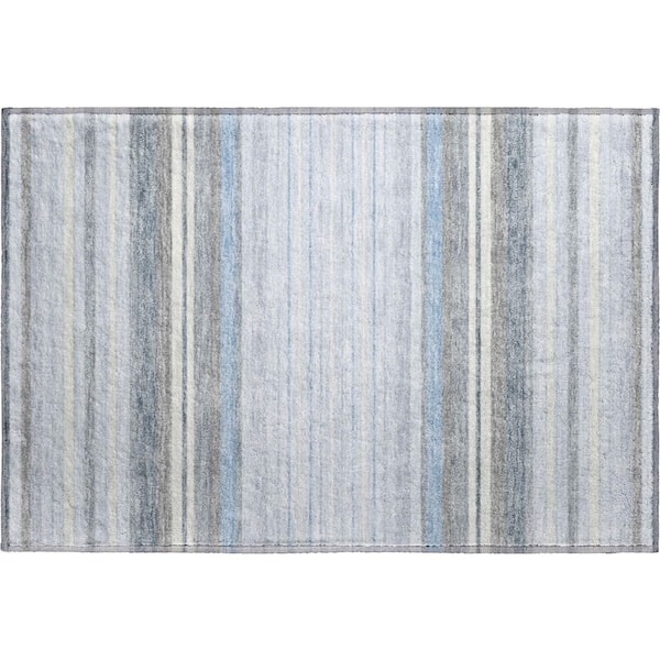 Mayfield Premium Machine Washable Abstract AMF2330 Sky 2 ft. x 3 ft. Accent Rug