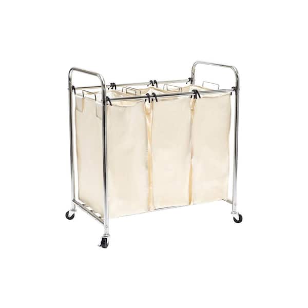 Laundry Storage & Organization Seville Classics Mobile 3Bag HeavyDuty