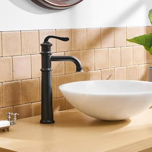 Single Handle Waterfall Single Hole Bathroom Vessel Sink Faucet with Pop-Up Drain Assembly in Oil Rubbed Bronze