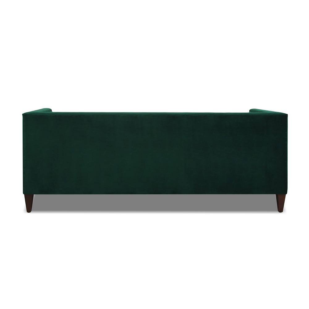 Evergreen Velvet Chesterfield Sofa with Tufted Detail and Wood Frame