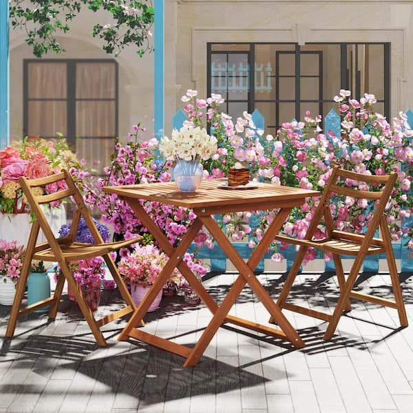WAQ × DOORS　FOLDING WOOD TABLE Folding - Wood - Patio Dining Tables - The Home Depot