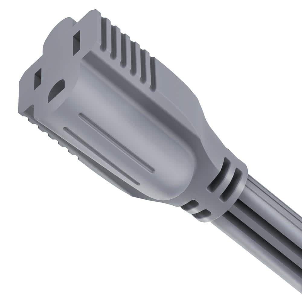 Gray 3 Ft. PVC Appliance Extension Cord with 15 Amps