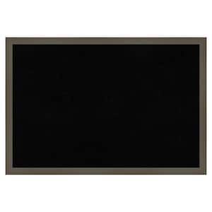 Svelte Clay Grey Wood Framed Black Corkboard 25 in. x 17 in. Bulletin Board Memo Board