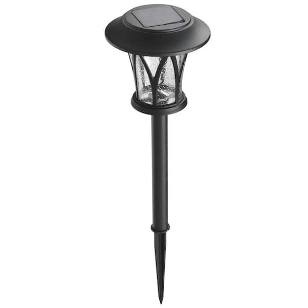 Hampton Bay Naples Black Solar Integrated LED Weather Resistant Path Light