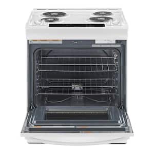 4.8 cu. ft. 4 Burner Element Single Oven Electric Range with Frozen Bake Technology in White