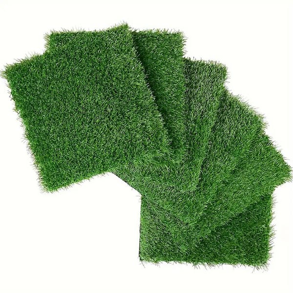 12 in. Green Interlocking Artificial Grasslawn Tile 36-Piece Artificial Turf Floor for Patio Balcony Backyard Decorative