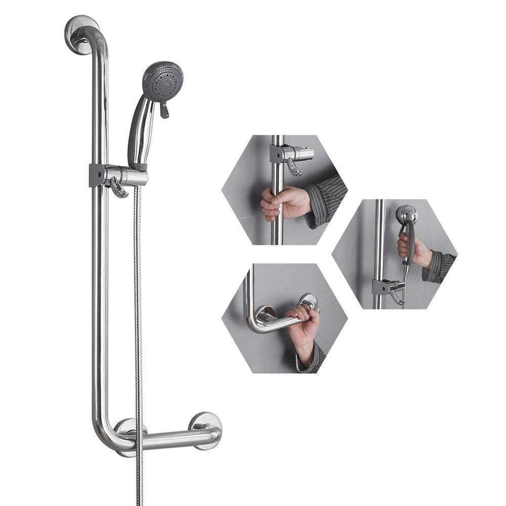 BWE 4-Spray Wall Mount Handheld Shower Head 1.8 GPM in Polished