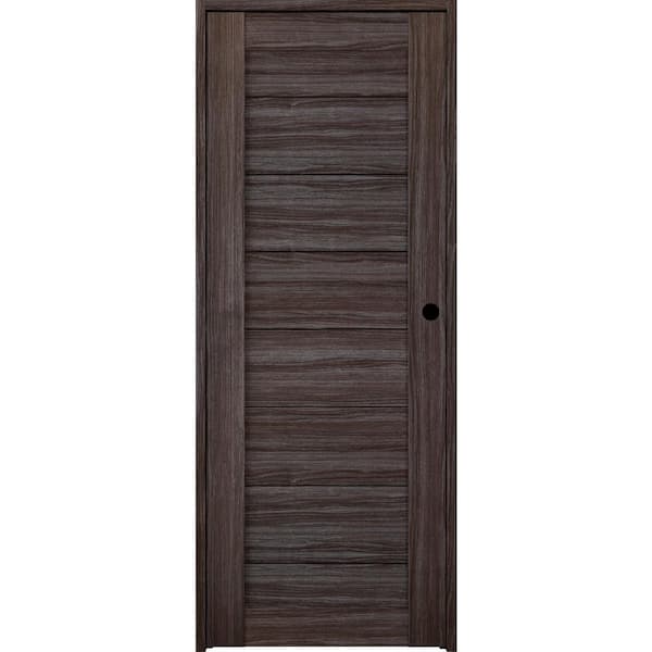 Belldinni Ermi 29,75 in. x 83,25 in. Right-Hand Gray Oak Composite Wood Single Prehung Interior Door