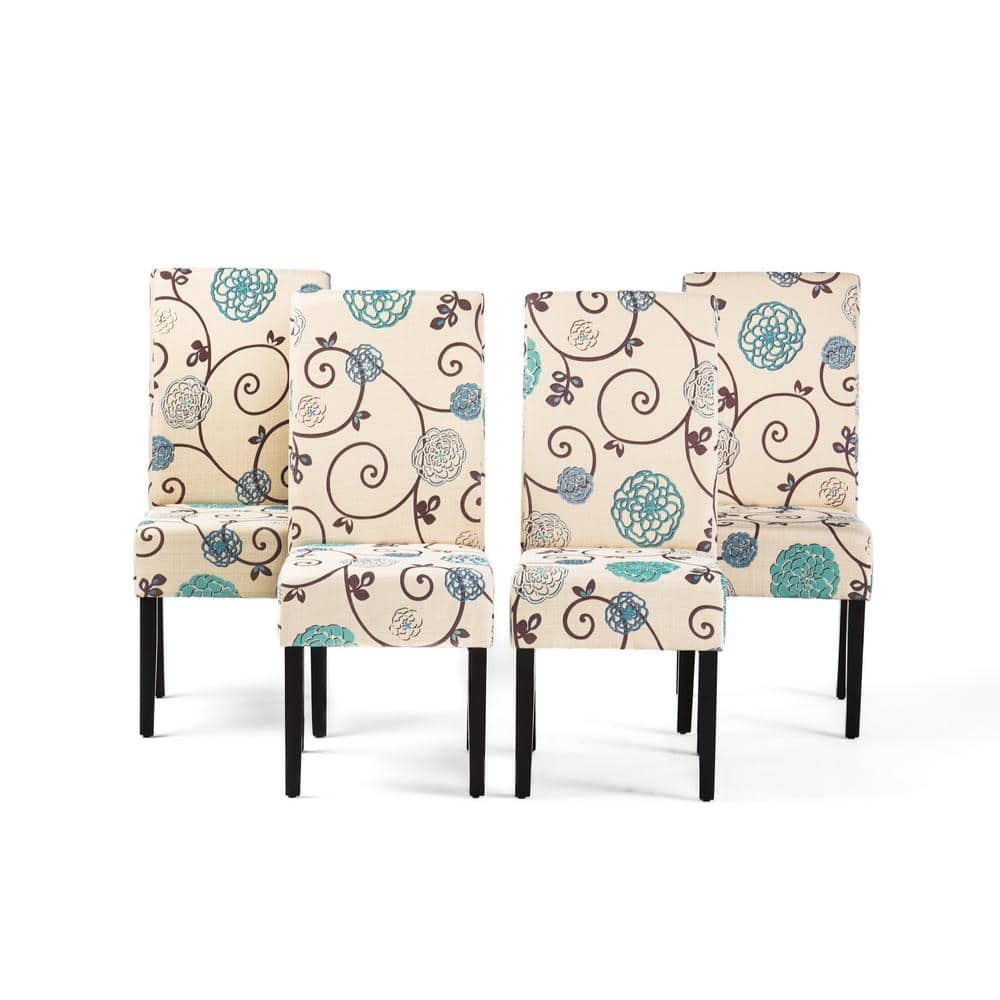 blue floral dining chairs