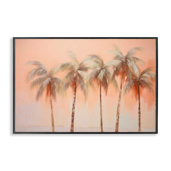 Stupell Industries Soft Palm Tree Lineup by Arlington Prints Black Framed Nature Giclee Art Print 12 in. x 18 in.
