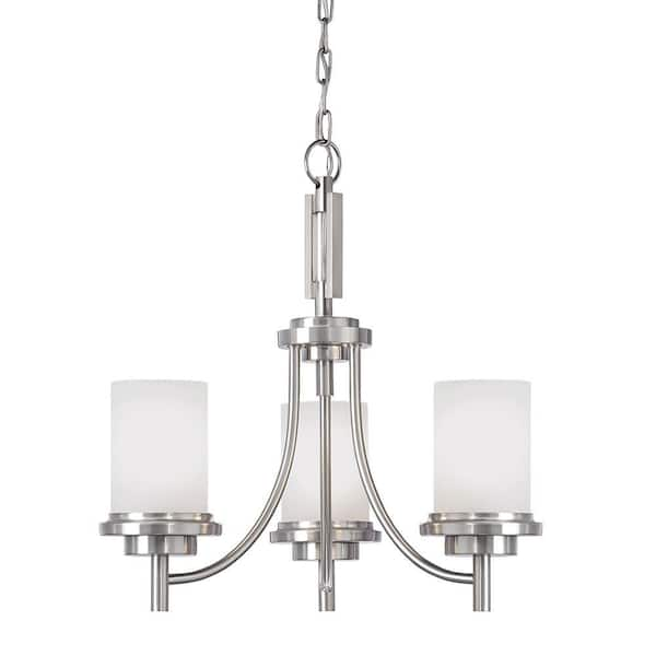 Generation Lighting Winnetka 3-Light Brushed Nickel Transitional Modern Hanging Chandelier