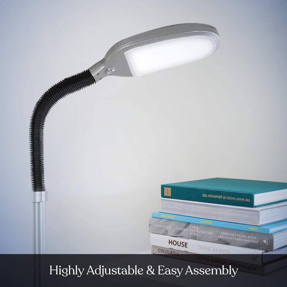 Adjustable Energy Star 53" Titanium Silver LED Task Floor Lamp for Kids
