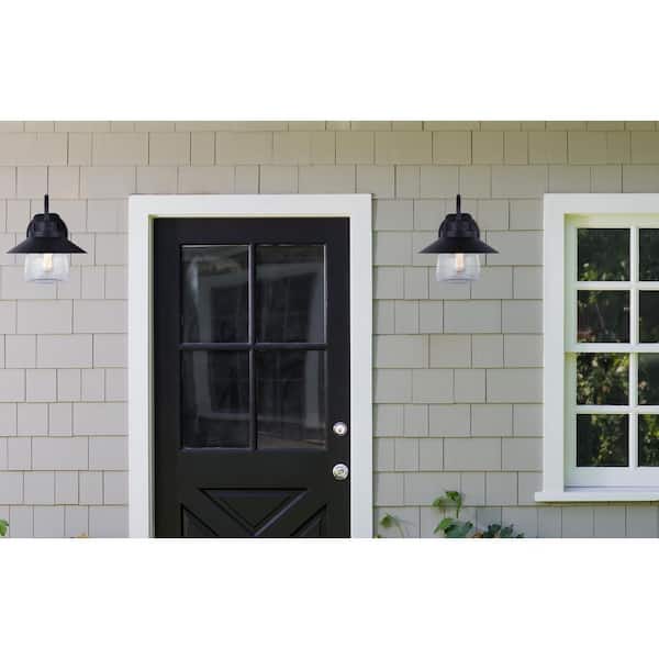 Colorado 1-Light Black Outdoor Wall Lantern Sconce with Clear Glass