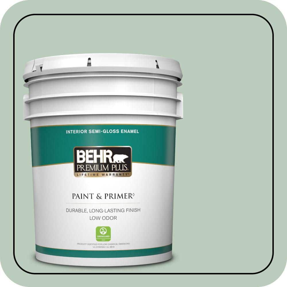 5 gal. #MQ3-49 Jade Tinge Semi-Gloss Enamel Low Odor Interior Paint & Primer price history on PriceWatchPro