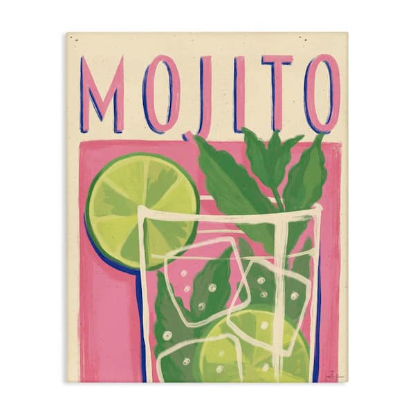 Stupell Industries Retro Mojito Cocktail by Janelle Penner Unframed Food Graphic Art Print 20 in. x 16 in.
