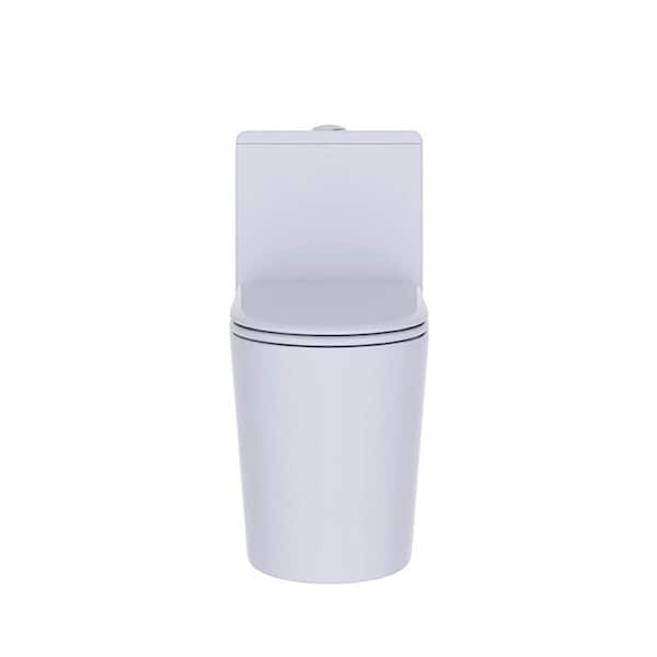 1-piece 1.1/1.6 GPF Dual Flush Elongated Toilet in White Seat Included