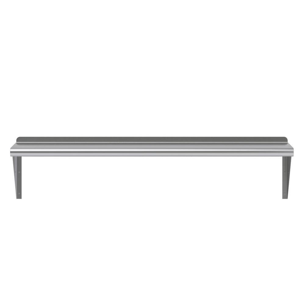48" Long Stainless Steel Wall Shelf with Brackets