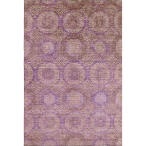Mayfield Premium Machine Washable Abstract AMF1925 Blush 5 ft. x 7 ft. 6 in. Area Rug