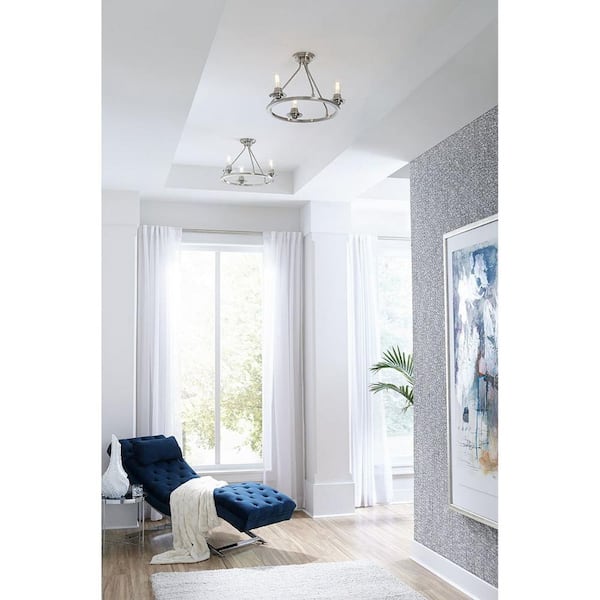 Debut Collection 3-Light Brushed Nickel Semi-Flush Mount