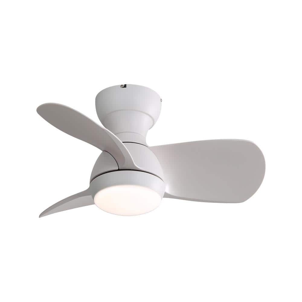23 in. Indoor White Metal Ceiling Fans with Lights and Remote Control LED C