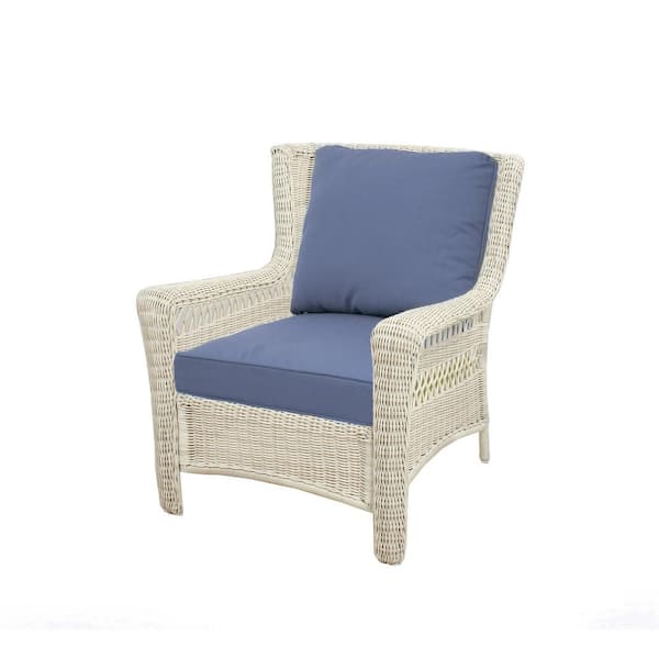 Haven Way 26-in x 23-in 2-Piece Navy Linen Piping Patio Chair Cushion in  the Patio Furniture Cushions department at