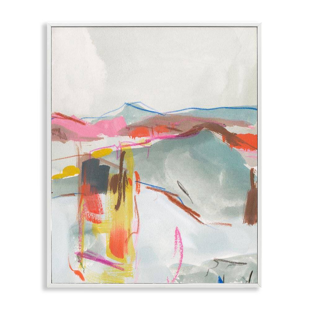 Mountain Shape Impressions by Melissa Wang White Framed Abstract Giclee Art Print 14 in. x 11 in. price history on PriceWatchPro