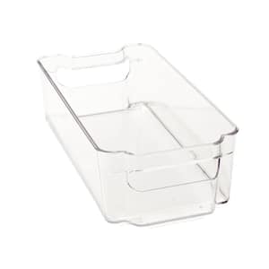 6pcs Plastic Kitchen Pantry Cabinet, Clear Organizing Bins With Handles,  Stackable Clear Storage Bins, Suitable For Fruit, Yogurt And More,10x6x3  Inch