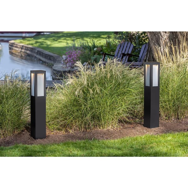 Taper Hardwired Titanium Gray LED Bollard Light