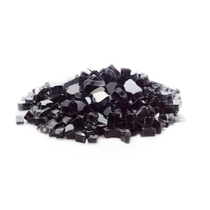 1/2 in. Black Tempered Reflective Fire Glass (10 lbs. Bag)