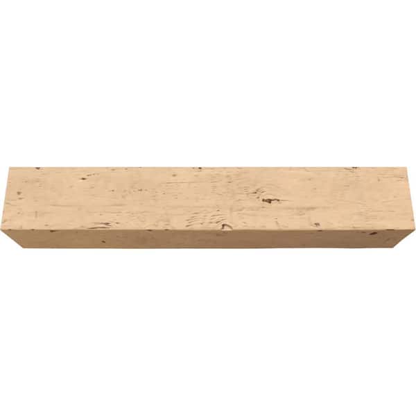 Ekena Millwork Endurathane 12 in. H x 8 in. W x 16 ft. L Knotty Pine Buttercream Faux Wood Beam