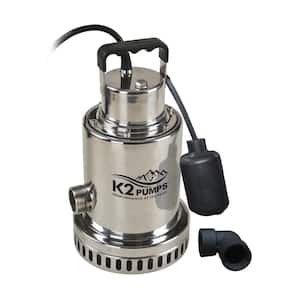1/2 HP Stainless Steel Submersible Sump Pump with Piggyback Switch