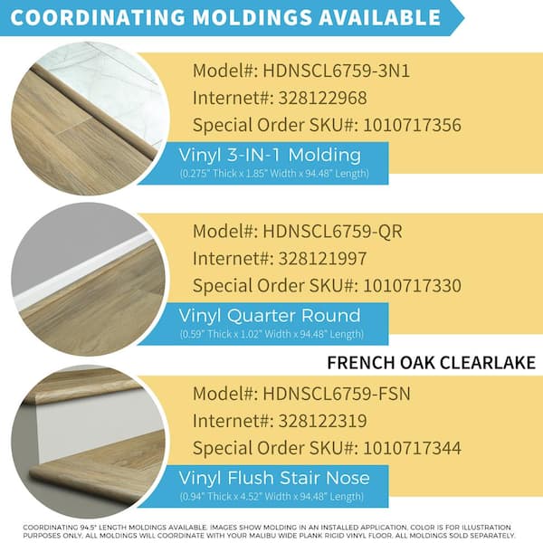 Malibu Wide Plank French Oak Clearlake 20 MIL 9.1 in. x 60