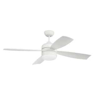 Sebastion 52 in. Indoor/Outdoor White Finish Ceiling Fan with Smart Wi-Fi Enabled Remote and Integrated LED Light