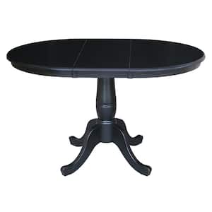 Black 36 in. x 36 in. x 48 in. Extension Laurel Pedestal Table