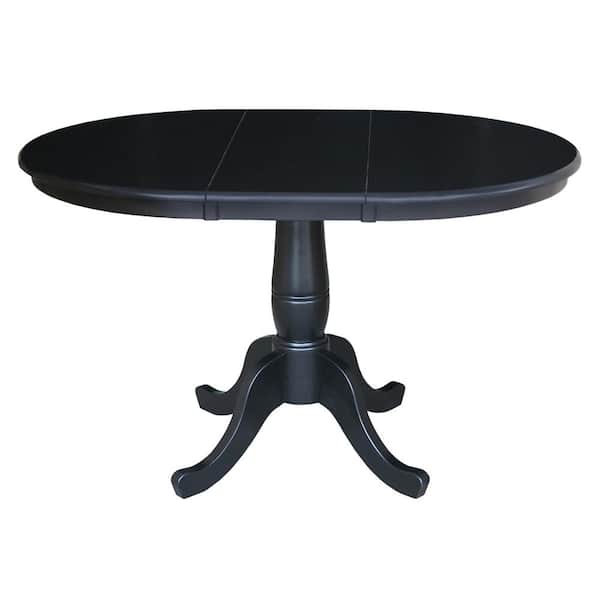 International Concepts Black 36 in. x 36 in. x 48 in. Extension Laurel Pedestal Table
