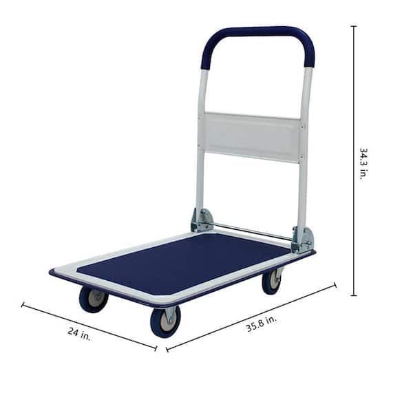 Amucolo 660 lbs Folding Platform Cart Heavy Duty Hand Truck Moving Push Flatbed Dolly Cart for Warehouse Home Office