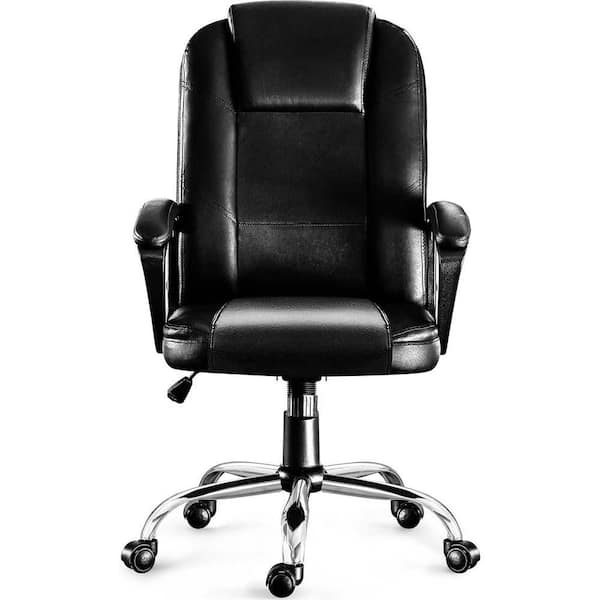Unbranded Faux Leather Adjustable Height Ergonomic Home Office Chair Computer Desk Chair Comfortable Gaming Chair in Black